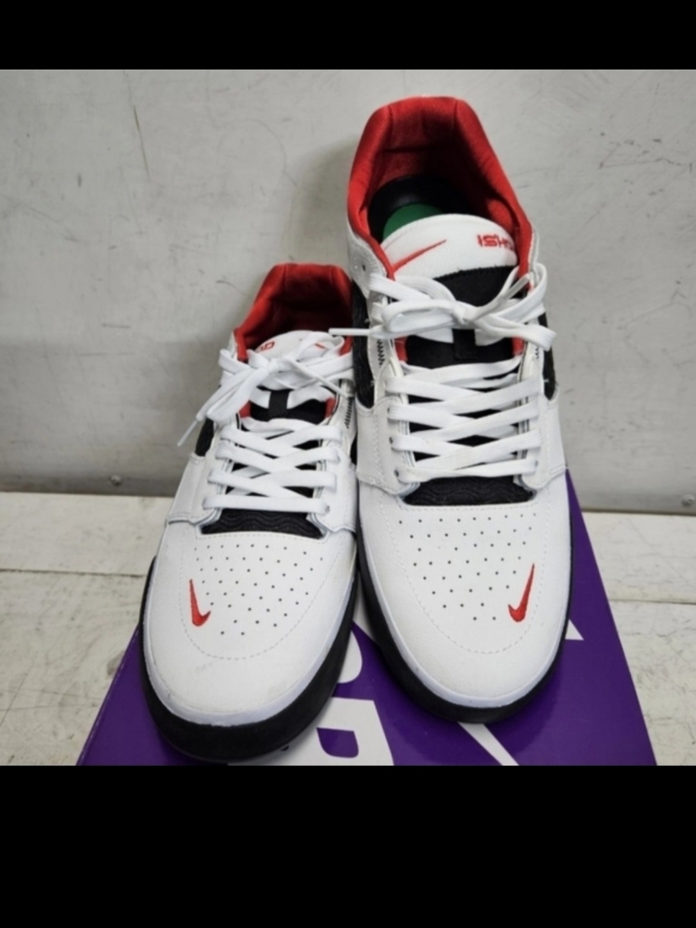 NIKE SB ISHOD PRM L Pro Skate Shoes Mens 11.5 White/Black/Red Chicago Ishod Wair - Picture 2 of 11